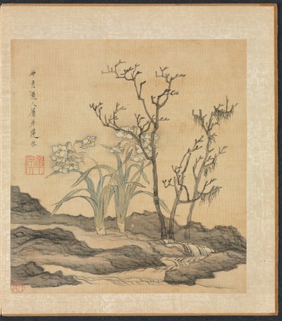 古代の巨匠の後の絵画：水仙と裸の木 作： Chen Hongshou
