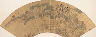 人物のある風景、1635年。 作： Chen Jichun