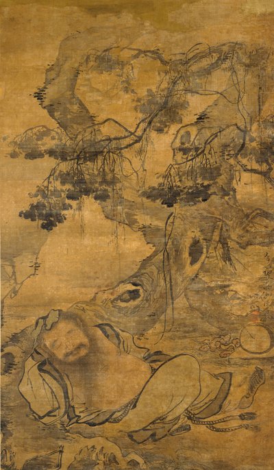 16 世紀初頭、古い木の下で酒に酔った不死身。 作： Chen Zihe