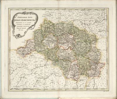 クルスク県の一般地図、1788 年。 作： Chernoi