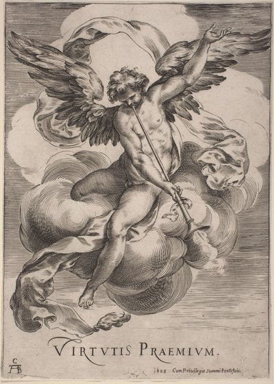 寓話的な人物：美徳の賞、1628年。 作： Cherubino Alberti