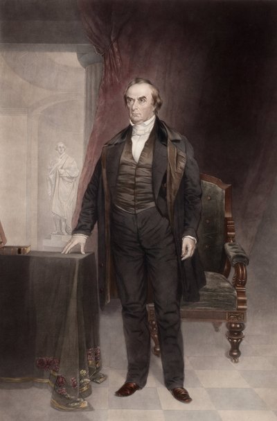 ハーディング、チェスター（1792-1866）によるダニエル・ウェブスター（1782-1852）の肖像。メゾチント。個人蔵 作： Chester Harding