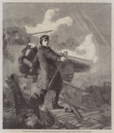 セバストポル前の司令官WNヒューエットの勇敢な行為 作： Chevalier Louis William Desanges