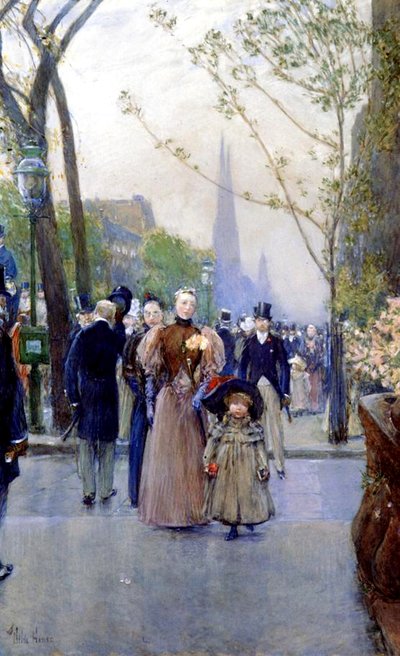 5番街、日曜日 作： Childe Frederick Hassam