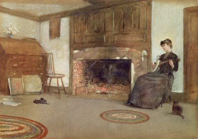 おなじみの曲、1880年頃（紙に水彩） 作： Childe Frederick Hassam