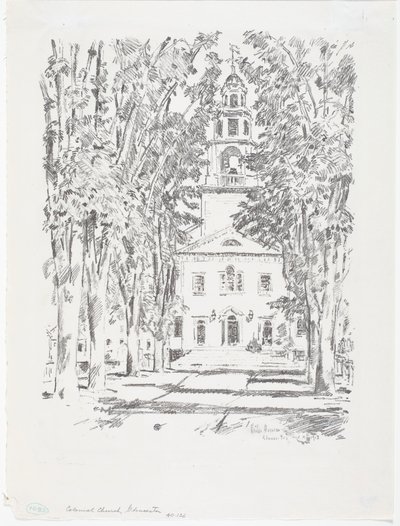 コロニアル教会、グロスター 作： Childe Frederick Hassam