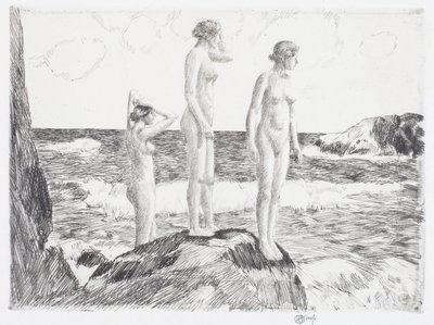 深海浴 作： Childe Frederick Hassam