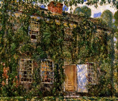ホームコテージ、イーストハンプトン、1916年頃（キャンバスに油彩） 作： Childe Frederick Hassam