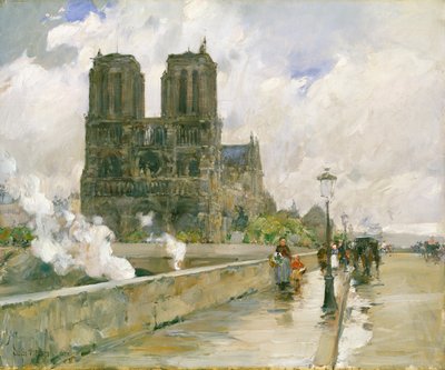 ノートルダム大聖堂、パリ 作： Childe Frederick Hassam