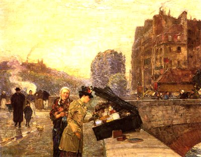 パリ、サンミッシェル通り、1888年頃（キャンバスに油彩） 作： Childe Frederick Hassam