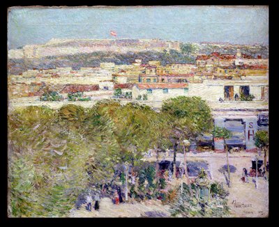中央広場とカバナス砦、ハバナ 作： Childe Frederick Hassam