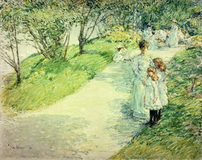 庭の遊歩道 作： Childe Frederick Hassam