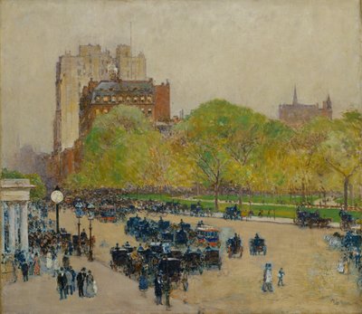 都心の春の朝 作： Childe Frederick Hassam