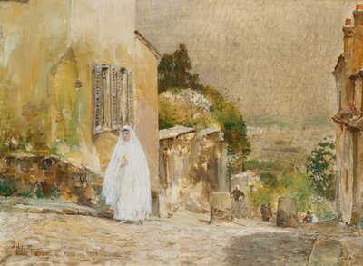 春の朝、モン通り。 スニ、モンマルトル 作： Childe Frederick Hassam