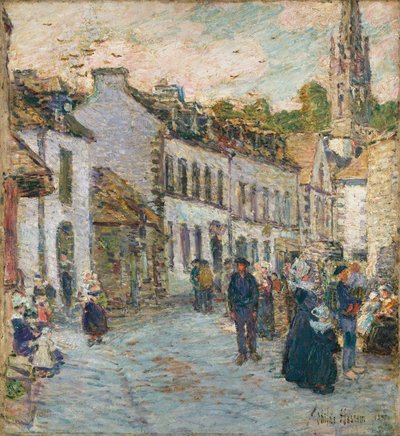 ポン・アヴァンの通り - 夕方 作： Childe Frederick Hassam