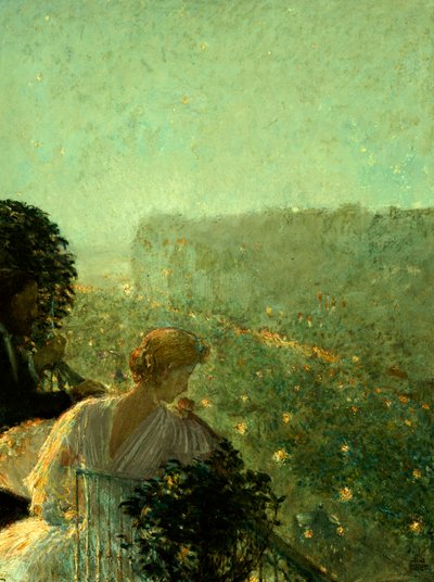 夏の夜、パリ（船上オイル） 作： Childe Frederick Hassam