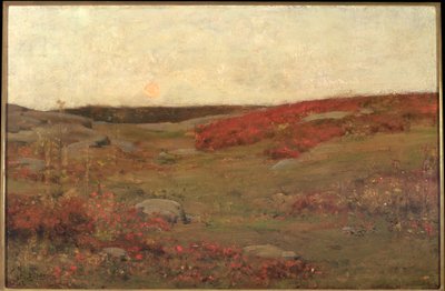 日の出、秋、1885年頃（キャンバスに油彩） 作： Childe Frederick Hassam