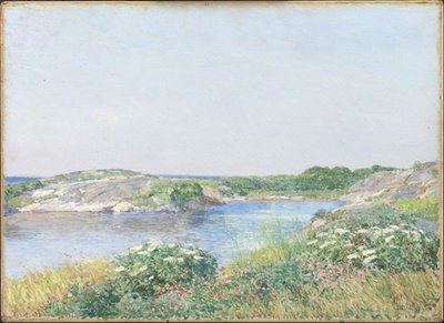 小さな池、アップルドア 作： Childe Frederick Hassam