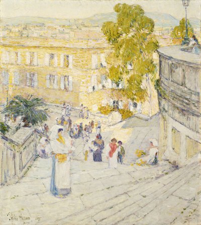 ローマのスペイン階段 作： Childe Frederick Hassam