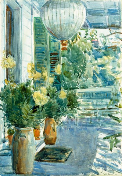 旧家のベランダ 作： Childe Frederick Hassam