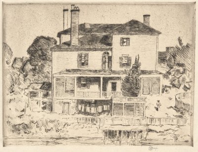 ポーツマスの邸宅、1916 年 作： Childe Hassam