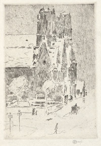 雪のカルバリー教会 作： Childe Hassam