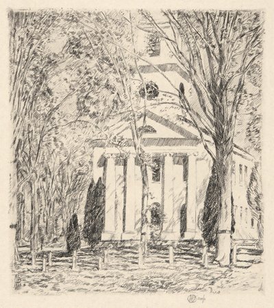 オールド ライムの教会、1924 年 作： Childe Hassam