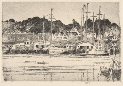 グロスター、インナー ハーバー、1919 年 作： Childe Hassam