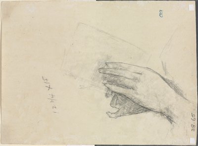 本を持っている手 verso、1889 年。 作： Childe Hassam