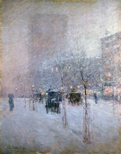 午後遅く、ニューヨーク、冬、1900 作： Childe Hassam