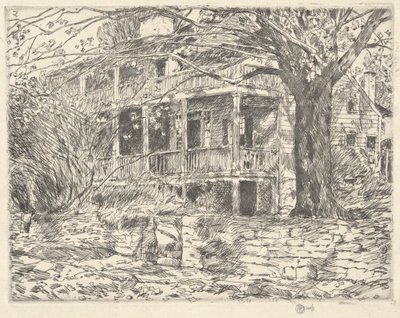 古い家、コスコブ、1915 作： Childe Hassam