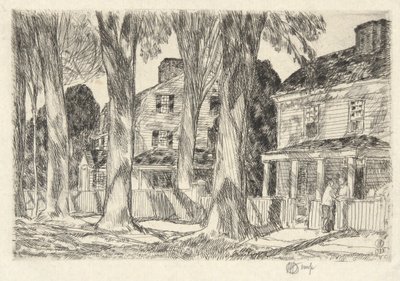 サンライト ビレッジ ストリート、1925 年 作： Childe Hassam