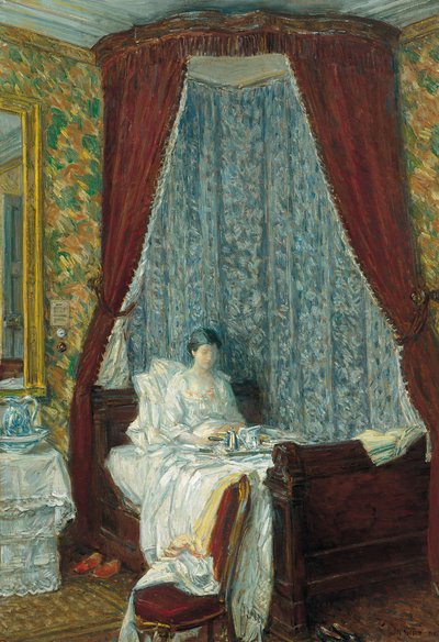 フランスの朝食、1910 作： Childe Hassam