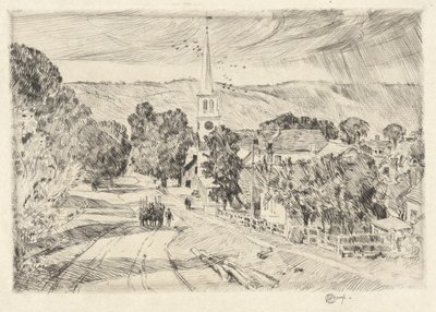 バーモント ビレッジ、1923 年 作： Childe Hassam