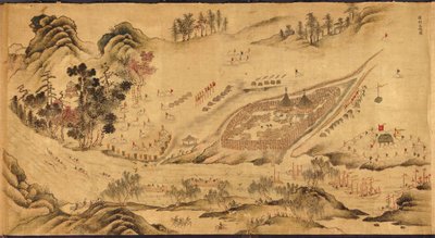 東シベリアのロシア軍収容所の地図、1689～1722 年 作： Chinese Master