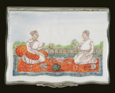 ムガルスナッフボックス、乾隆期（1736-95）c.1760（磁器）（314539も参照） 作： Chinese School