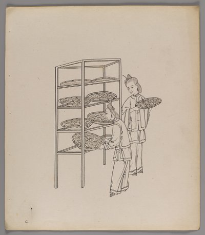別の葉のアルバム：絹の栽培と生産（紙にインク）（499288-303も参照） 作： Chinese School