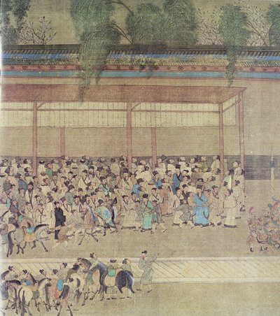古代中国の試験結果待ち、元の中国の巻物の複製 作： Chinese School