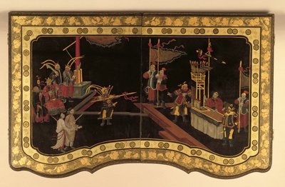 中国の輸出ドレッシングテーブルトップc.1780（ブラックラッカー）（220144も参照） 作： Chinese School