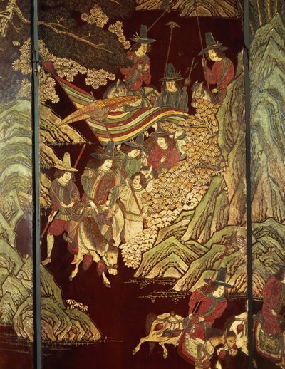 コロマンデルスクリーン、1700年頃 作： Chinese School