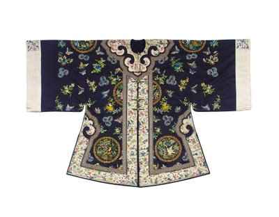 刺繡されたミントブルーのハンブルーの女性の非公式のオーバーコート、ワイタオ、19世紀の第3四半期 作： Chinese School