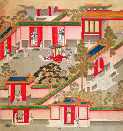 中国の皇帝の歴史から彼の宮殿を離れて、ウーティ皇帝（紀元前156-87年、r.141-87紀元前）（絹の色） 作： Chinese School
