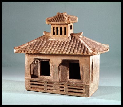 家の葬式、漢王朝（206 BC-AD 220）（テラコッタ） 作： Chinese School