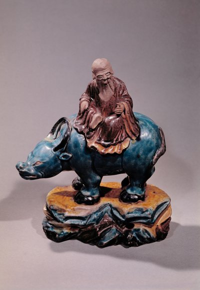 バッファロー清朝（陶磁器）の老子（紀元前604-531年） 作： Chinese School