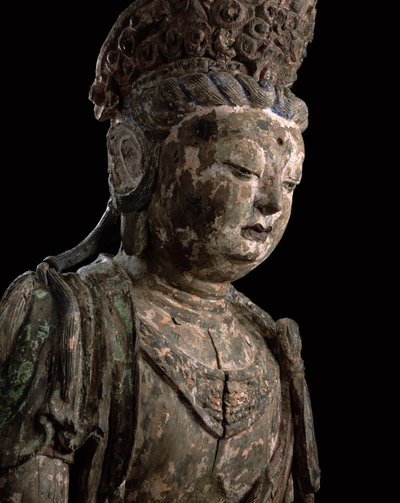 瞑想中の大坐禅菩薩（1115-1234）（木と顔料）（詳細）（206544を参照） 作： Chinese School