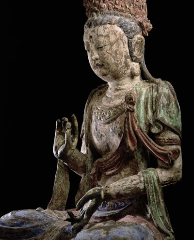 挙手した座禅大、仁王朝（1115-1234）（木と顔料）（詳細）（206546を参照） 作： Chinese School