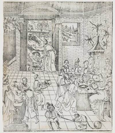 金持ちの家のラザロ、Giulio Alenis Tianzhu jiangsheng zhuxiang jingjie（肉に転生した天主の図解された歴史）、フー・ジンジャン教会 作： Chinese School