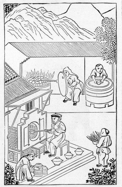 中国の製造に関する一連のイラストからの炉の開閉（シリーズ全体については384116および384117を参照） 作： Chinese School