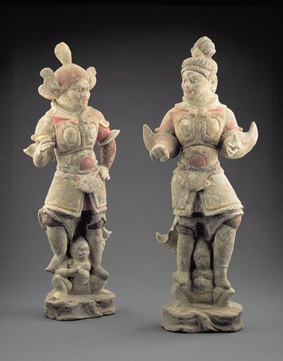 ロカパラのペア、唐王朝（618-907）（陶器） 作： Chinese School