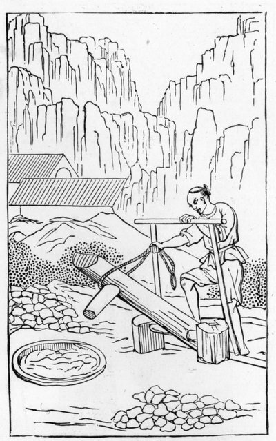 陶磁器の製造の一連のイラストからの粘土のドキドキ（シリーズ全体については384116および384117を参照） 作： Chinese School